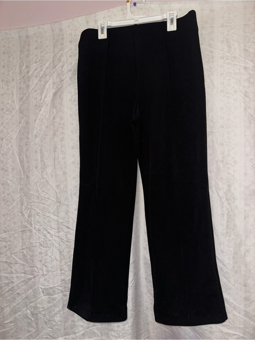 BCX Black capri Stretch Pants with Front Seam Detail